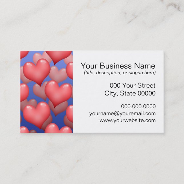 A Bunch of Hearts Business Card (Front)
