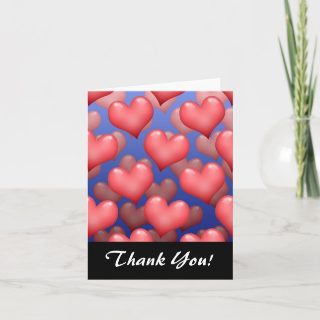 A Bunch of Hearts Letterpress Thank You Card (Front)