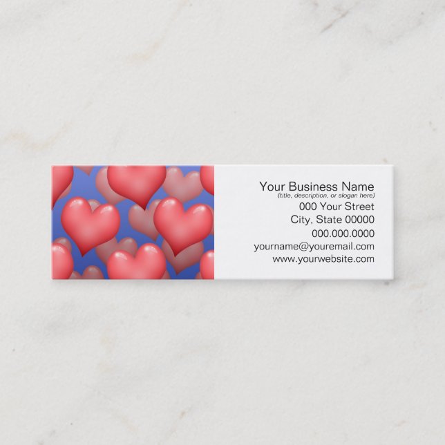A Bunch of Hearts Mini Business Card (Front)