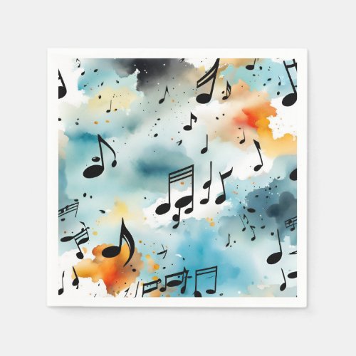 A bunch of musical notes napkins