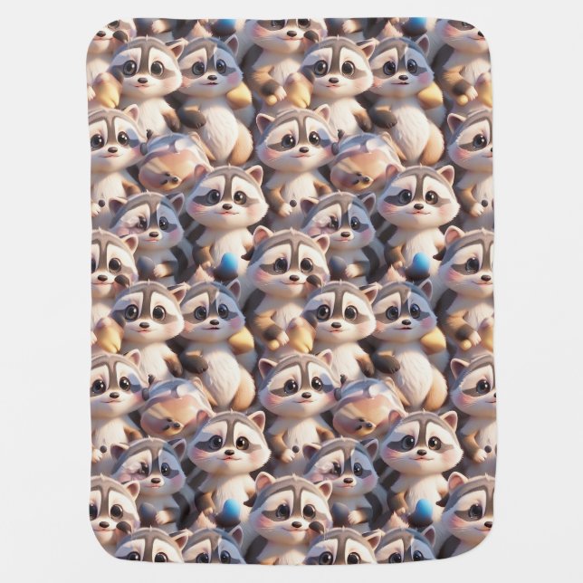 A bunch of raccoons baby blanket (Front)