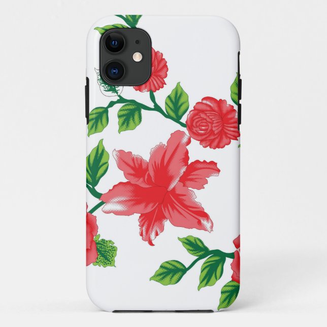 a bunch of red flowers on a white background Case-Mate iPhone case (Back)