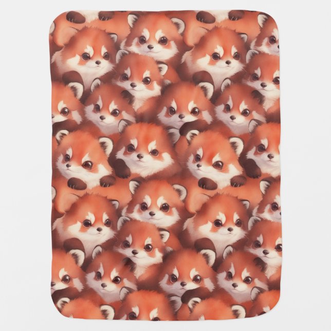 A bunch of red pandas baby blanket (Front)