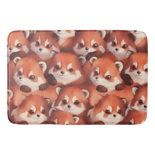 A bunch of red pandas bath mat