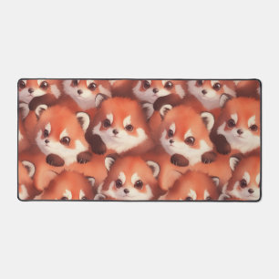 A bunch of red pandas desk mat