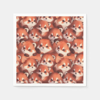 A bunch of red pandas napkins