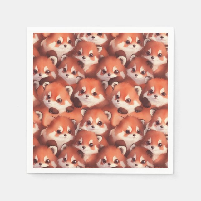A bunch of red pandas napkins (Front)