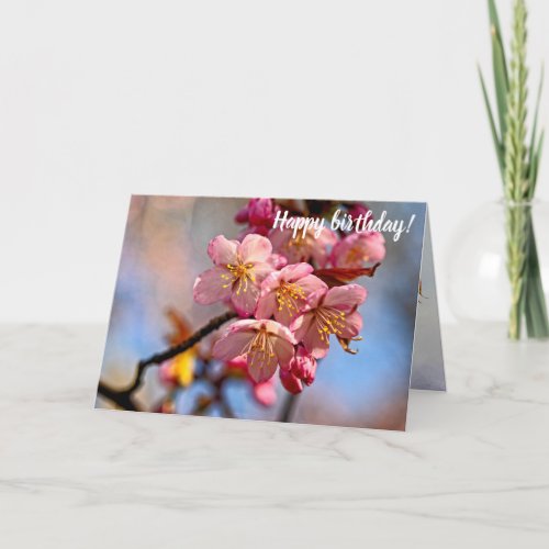 A Bunch Of Sweet Sakura Cherry Blossoms In Spring Card