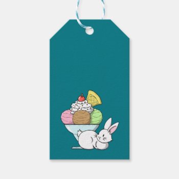 A Bunny And An Ice Cream Gift Tags by bunnieswithstuff at Zazzle