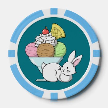 A Bunny And An Ice Cream Poker Chips by bunnieswithstuff at Zazzle