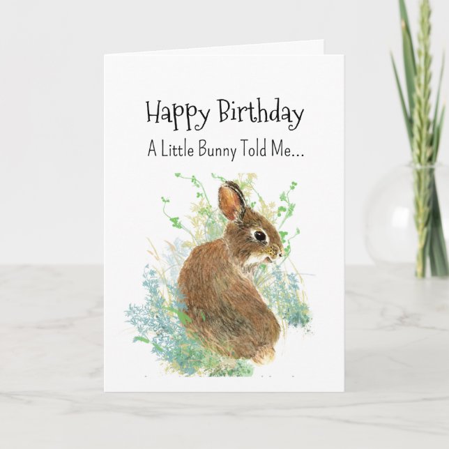 A Bunny Rabbit Personality Birthday Fun Animal Card (Front)