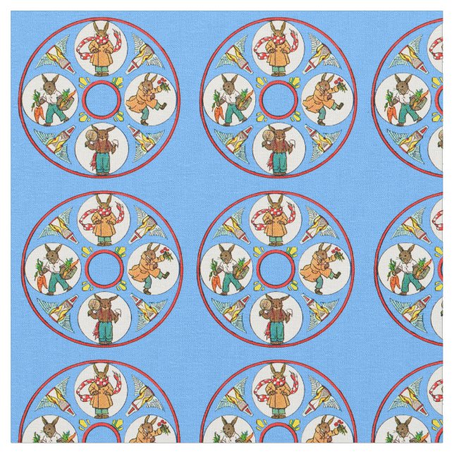 a bunny’s four seasons print fabric (Close Up)