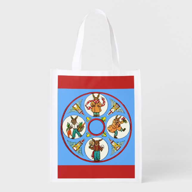a bunny’s four seasons print grocery bag (Front)