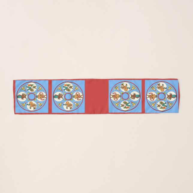 a bunny’s four seasons print scarf (Front (Horizontal))
