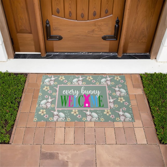 A Bunny Welcome  Doormat (Outdoor)