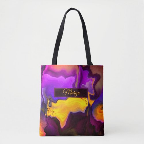 A Burst of Purple and Yellow Tote Bag