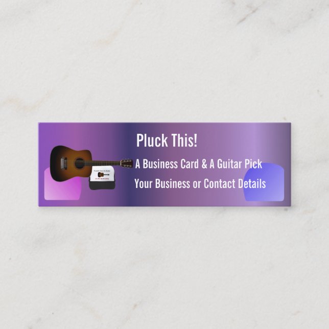 A Business Card And Musicians Guitar Pick (Front)