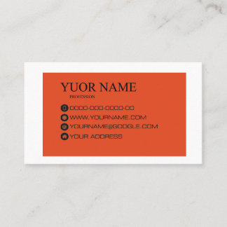 A business card. business card