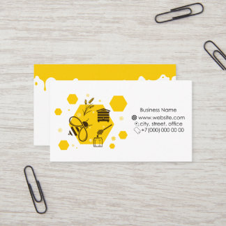 A business card for a beekeeper, honey production