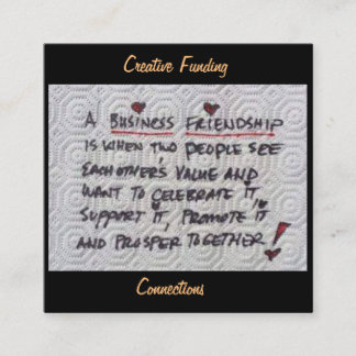 A Business Friendship  Square Business Card