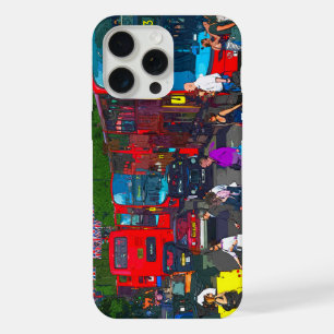 A busy Oxford Street with shoppers and red buses. iPhone 15 Pro Max Case