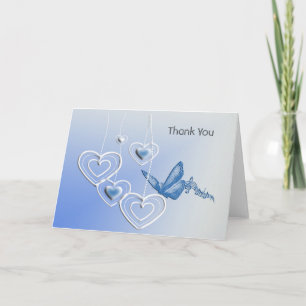 A butterfly and hearts note card