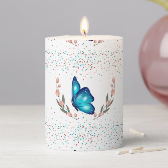 A butterfly candle. pillar candle (In Situ)