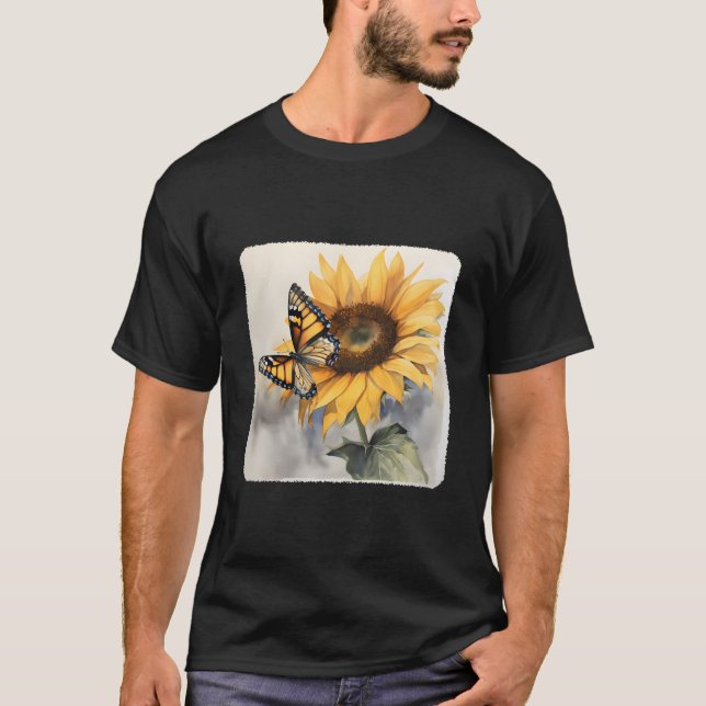 A Butterfly Resting On A Garden Butterfly T-Shirt (Front)