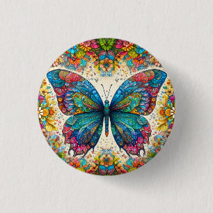 A Butterfly's Rainbow Ballet Button