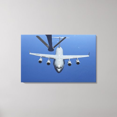A C_17 Globemaster III approaches the boom Canvas Print
