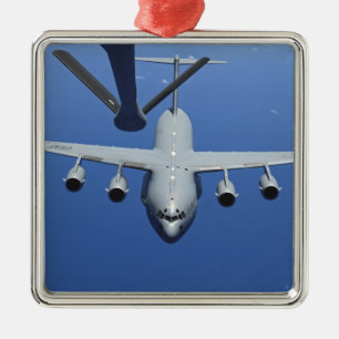 A C-17 Globemaster III approaches the boom Metal Ornament