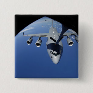 A C-17 Globemaster III receives fuel 2 Pinback Button