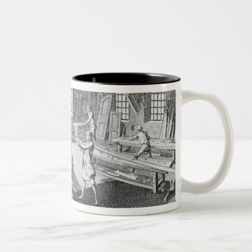 A cabinet makers workshop from the Encyclopedie Two_Tone Coffee Mug