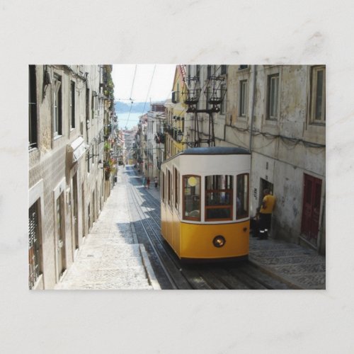 A cable car in Lisbon Postcard
