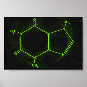 A caffeine Molecule Poster