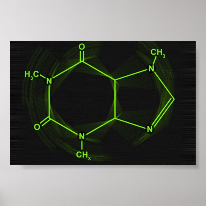 A caffeine Molecule Print