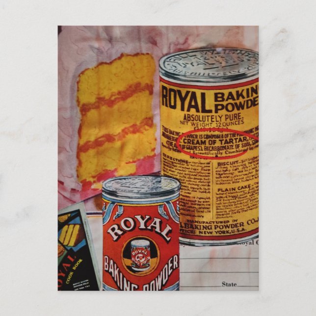 A Cake and Baking Powder Collage Postcard (Front)