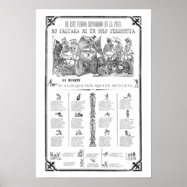 A “CALAVERA” BROADSIDE OF JOSE GUADALUPE POSADA POSTER (Front)
