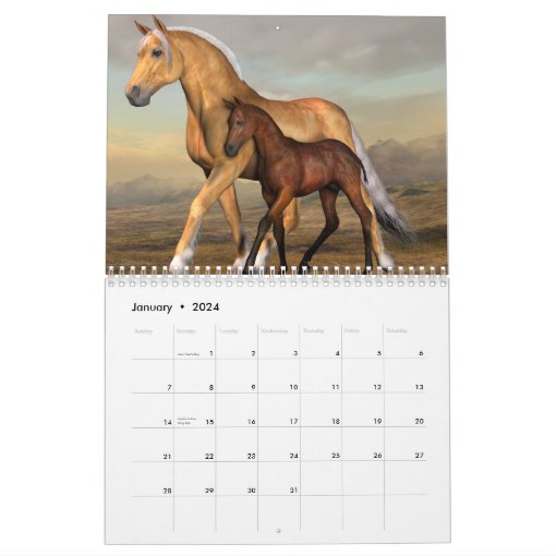 A Calender of Horses Calendar | Zazzle