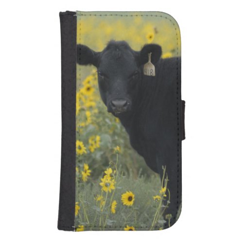 A calf amid the sunflowers of the Nebraska Wallet Phone Case For Samsung Galaxy S4