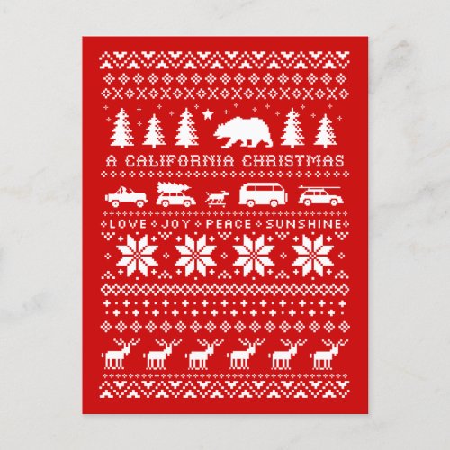 A California Christmas _ Love Joy Peace Sunshine Holiday Postcard