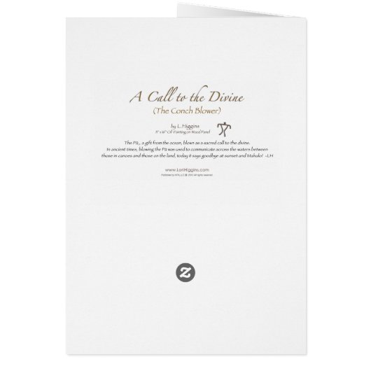 "A Call to the Divine(The Conch Blower)"by Higgins (Back)