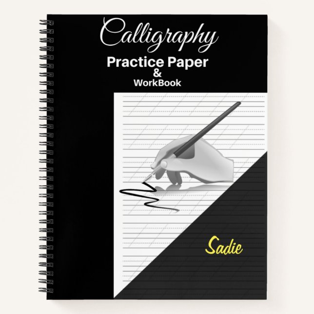 A calligraphy Handwriting and Practice Personalize Notebook (Front)