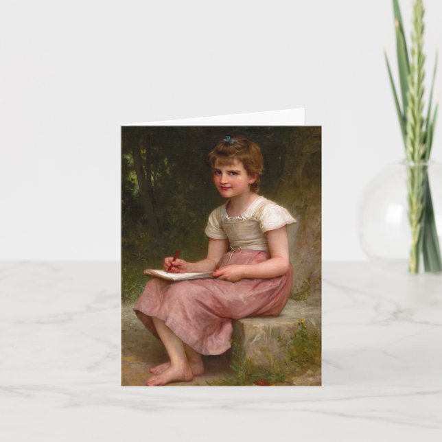 A Calling by William Adolphe Bouguereau Letterpress Thank You Card (Front)