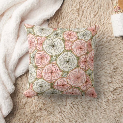 A Calming Lotus Leaf Pattern Throw Pillow