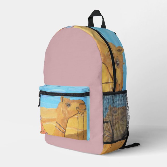 A camel backpack  (Back Corner Right)