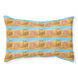 A camel pet bed