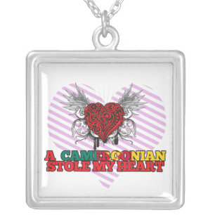 A Cameroonian Stole my Heart Silver Plated Necklace