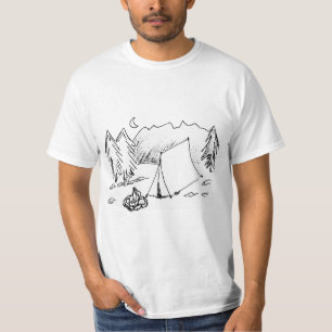 A Camping Scene Sketch T-Shirt