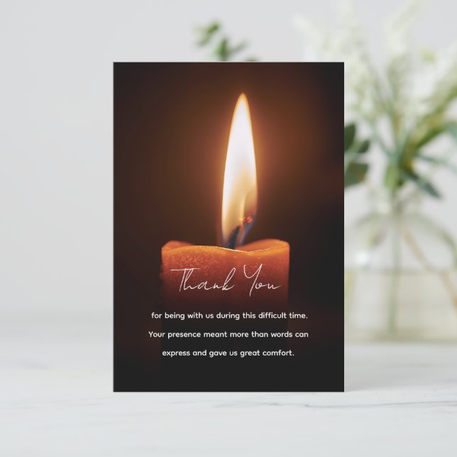 A Candle in the Dark Thank You Card (Standing Front)
